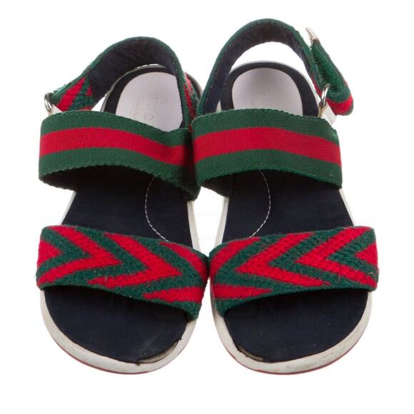 GUCCI Kids Chevron Strappy Sandal Style ‎462606 Unisex Kids Size US 11